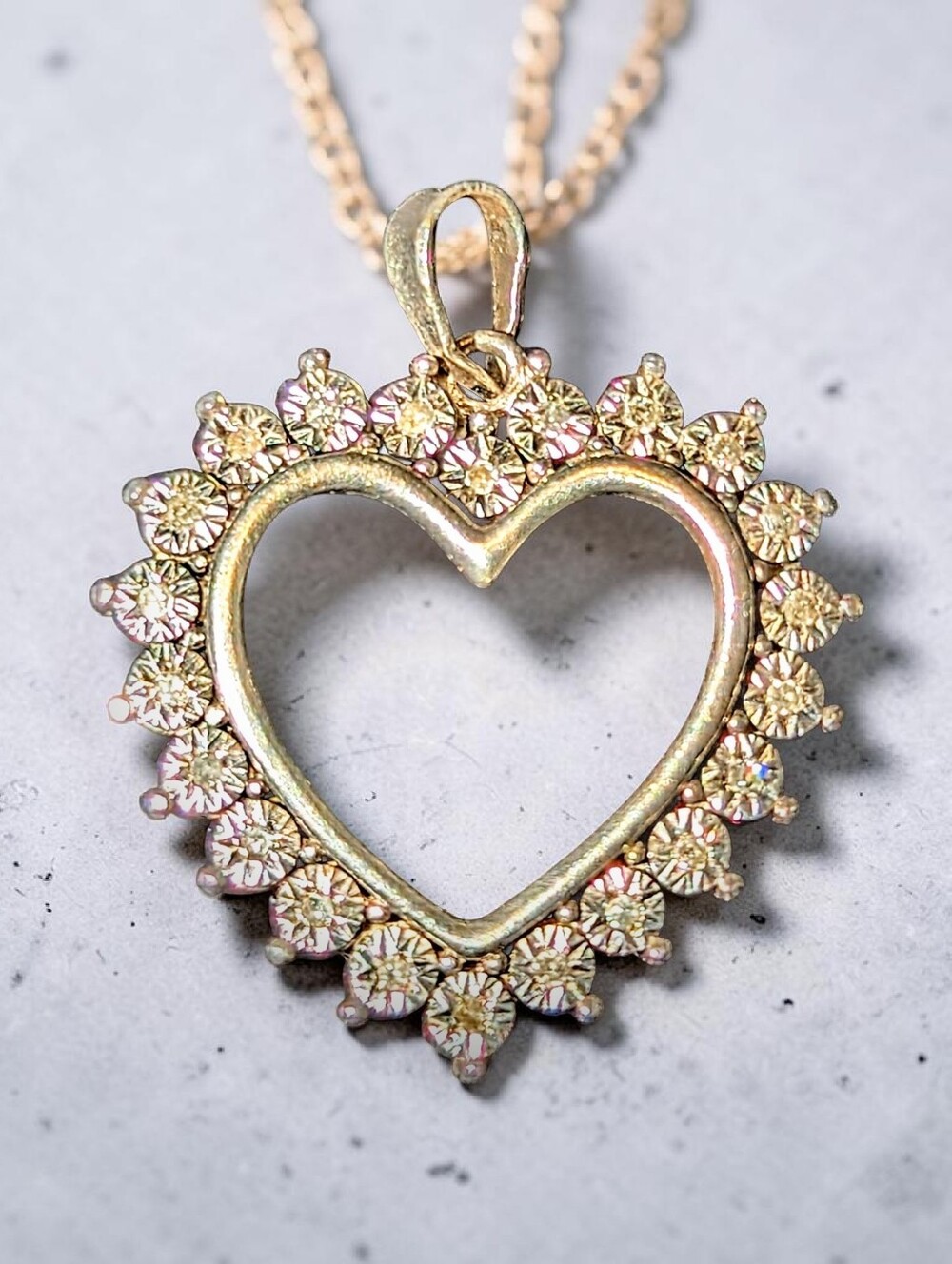 *VINTAGE* Moisenite Open Heart pendant - Picture 4 of 4